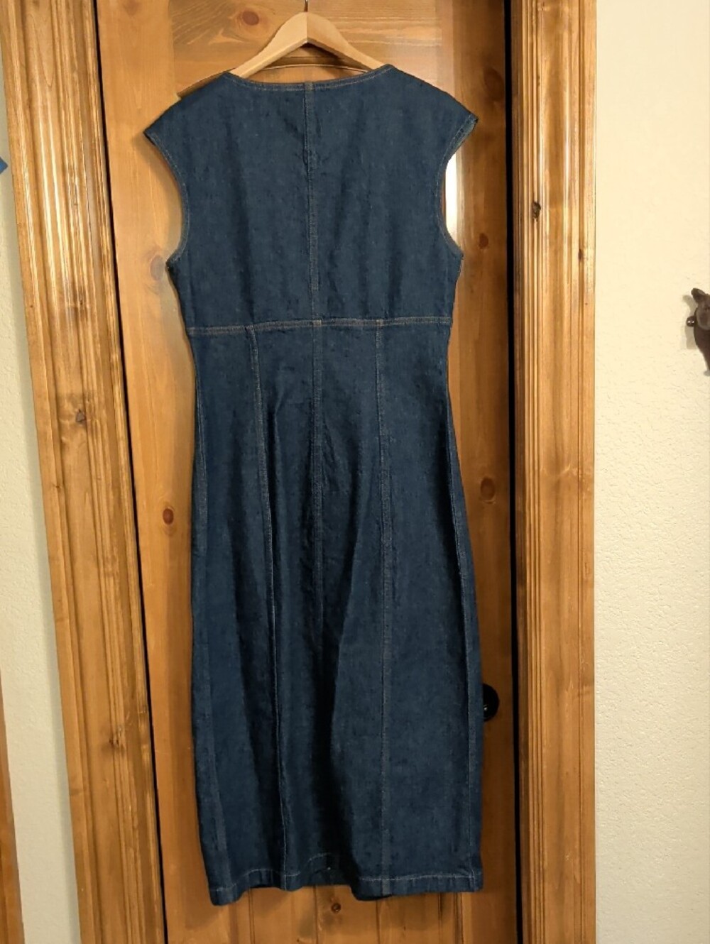 Madewell Light Blue Denim Dress with Contrast Stitching - Picture 4 of 5